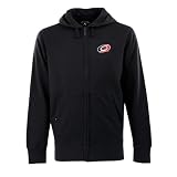 Antigua Men's NHL Carolina Hurricanes Signature Hood Long Sleeve Full-Zip Fleece, Black, Large