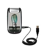 Coiled Power Hot Sync and Charge USB Data Cable w/ Tip Exchange for the Motorola MOTOMING A1200 - Gomadic Brand