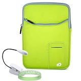 Amazon Kindle DX 3 Pocket Vertical Carrying Sleeve -- Green + White Double Bright Amazon Kindle 2 LED Book Light + Vangoddy tm, Live*Laugh*Love wrist band!!!