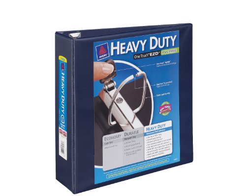 Avery Nonstick Heavy-Duty EZD Reference View 3 Inch Navy Blue Binder (79803)
