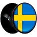 Body Candy 10mm Black Acrylic Sweden Flag Saddle Plug
