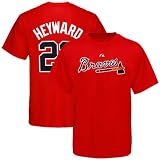 MLB Majestic Atlanta Braves #22 Jason Heyward Youth Red Player T-shirt (Medium)