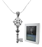 The Key to Happiness Ornate Sparkling Key Pendant with Austrian Crystal