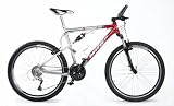 Mifa Herren MTB 26", 27-Gang-Schaltung, Federgabel , slber/ rot , 56 cm