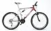 Sports : Mifa Herren MTB 66 cm (26 Zoll), 27-Gang-Schaltung, Federgabel , slber/ rot , 56 cm