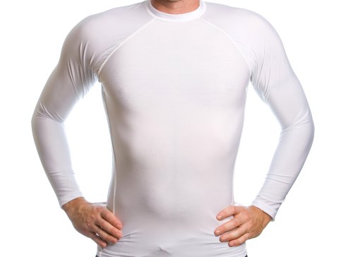 Men's UV Rash Guard Shirt - Long Sleeved White
