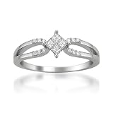 14k White Gold Princess-cut & Round Diamond Engagement Ring (1/4 cttw, H-I, I1-I2)