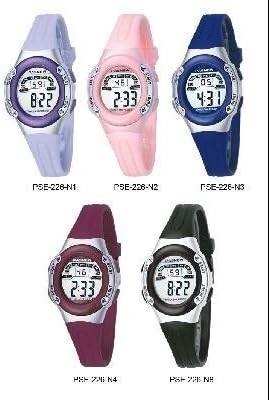 Fashionbox Free Shipping PASNEW Brand High Quality Waterproof Girls Sport Digital Wrist Watch Light Purple PV Strap Sport Watch - Light Purple