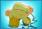 LARK Romeo Rabbit Wooden Pull Toy
