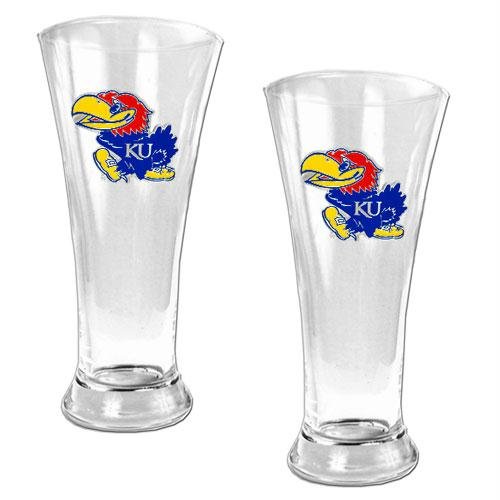 NCAA Kansas Jayhawks Two Piece 19-Ounce Pilsner Glass Set