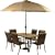 Monaco 9 Pcs Oak/Alum 6 Seater Garden Furniture Set - FREE DELIVERY