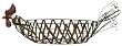 Painted Wire and Tin Rooster Roll Basket 20" x 9 1/2" x 3 3/4"