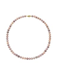 6-6.5mm 18" Multicolor Freshwater Pearl Princess Necklace "A" 14K Yellow Gold, Free Shipping and Gift Box