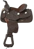 Miniature Floral Tooled Western Saddle