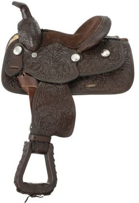 Miniature Floral Tooled Western Saddle