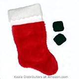 Naughty Christmas Stocking Full of Coal with 3 Charcoal Briquettes - Red & White