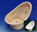 Cream Hip Bath with Roses - Dollhouse MIniature