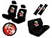 11 Piece Auto Interior Gift Set - Cherry - 2 Bottom Seat Covers, 2 Top Seat Covers, 2 Headrest Covers, 2 Seat Belt Shoulder Pads, 1 Steering Wheel Cover, 1 Bottom Bench Seat Cover, 1 Top Bench Seat Cover