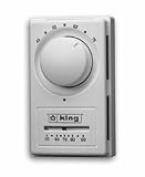 King K601TR Single Pole European Style Thermostat, White