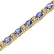 14K Yellow Gold Tanzanite and Diamond Bracelet