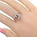 YAZILIND 12mm*12mm Round Cut Champagne Created Morganite Silver Plated Ring
