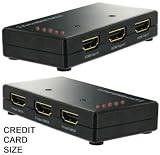 Credit Card Sized Vivo Branded 5 Port HDMI Switch Box Splitter with Remote Control suitable for Playstation 3 (PS3) / Xbox 360 / HD DVD Player / SKY HD Box / Virgin Media TV / Nintendo Wii Games Console / Blu-Ray / NTL