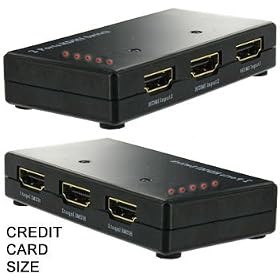 Credit Card Sized Vivo Branded 5 Port HDMI Switch Box Splitter with Remote Control suitable for Playstation 3 (PS3) / Xbox 360 / HD DVD Player / SKY HD Box / Virgin Media TV / Nintendo Wii Games Console / Blu-Ray / NTL