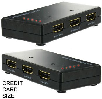 Buy Credit Card Sized Vivo Branded 5 Port HDMI Switch Box Splitter with Remote Control suitable for Playstation 3 (PS3) / Xbox 360 / HD DVD Player / SKY HD Box / Virgin Media TV / Nintendo Wii Games Console / Blu-Ray / NTL online at Discounted New and Used prices. Delivered to your door with Off-The-Bookshelf.