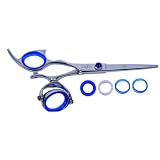 Shark Fin Hair Shears Professional Line Stainless Left Handed Super Swivel Shear 5.5 Inches + Bella Via Hair Glitz Shimmering Hair Tinsel the Hottest Trend in Hair Accessories