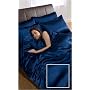 6pce Satin Navy Double Duvet Cover Set (inc 1 duvet cover,1 fitted sheet,4 pillowcases)