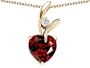 1.95 cttw 925 Sterling Silver 14K Yellow Gold Plated Genuine Heart Shaped Garnet Pendant - Gold Plated Silver