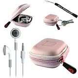 Earphone Case - Clamshell Style with Zipper Enclosure, Inner Pocket, and Durable Exterior! + Includes a 4-inch eBigValue Determination Hand Strap as a gift!! + Includes a Set of Hi-Fi Noise-Reducing Ear Buds Headphones for your MP3 Players 3.5mm stereo Jack