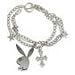 Bracelet 3 Chain w/Playboy Bunny/Stars Silver Finish