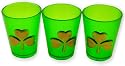 St. Patrick's Day Golden Shamrock Shot Glasses (Set of 3)