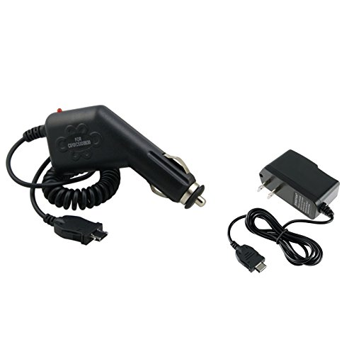 eForCity Car and Home Cell Phone Charger Compatible with Pantech, AT&T Impact - Retail Packaging - Black
