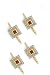Solid 14k Gold and Diamond Ruby Stud Set (4)
