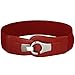 b.m.c BMC Wide High Waist Silver Metal Hook Eyelet Locking Buckle Elastic Fashion Belt