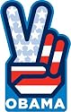 Barack Obama Peace V Sign Car Magnet
