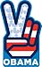 Barack Obama Peace V Sign Car Magnet Image