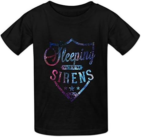 Boy's Printed Sleeping With Sirens Light &amp; Death Poster T Shirts By Vesamy XL Black