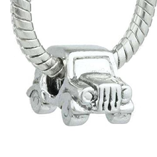 EGB Silver Jeep Car Charm Bead Fits Pandora & Similar Bracelets