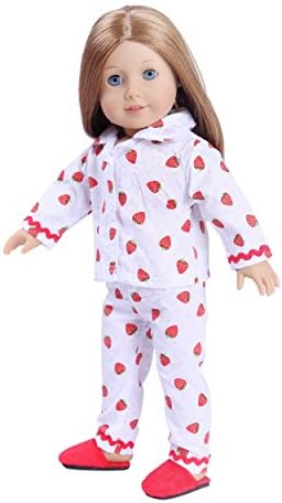 Toy Doll Clothes - 3 Piece Strawberry Pajama Set