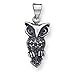 Sterling Silver Antiqued Owl Charm title=