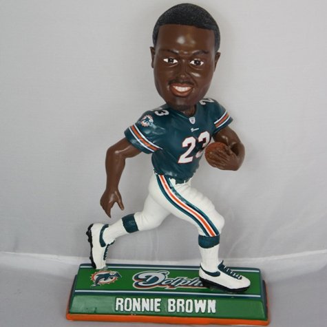 Ronnie Brown Miami Dolphins End Zone Bobblehead Figurine