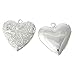 Yueton 10pcs Silver Round and Heart Shape Plated Photo Locket Frame Pendants (Silver)