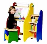 Kid's Multi Color Art Activity Drawing Desk w/ Matching Stool