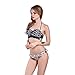 Polovi Women's Brazilian Vintage Swimwear Bandeau Push Up Bra Bikini Black