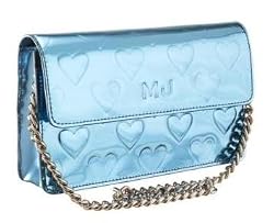 Marc By Marc Jacobs Limited Edition Metallic Heart Clutch Evening Bag Handbag Blue