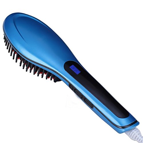 Possiave Hair Straightener Brush,Instant Magic Silky Straight Hair Styling, Anion Hair Care,Anti Static Ceramic, Anti Scald, Zero Damage, Massage Straightening Irons, Detangling Hair Brush, Blue Possiave Hair Straightener Brush,Instant Magic Silky Straight Hair Styling, Anion Hair Care,Anti Static Ceramic, Anti Scald, Zero Damage, Massage Straightening Irons, Detangling Hair Brush, Blue