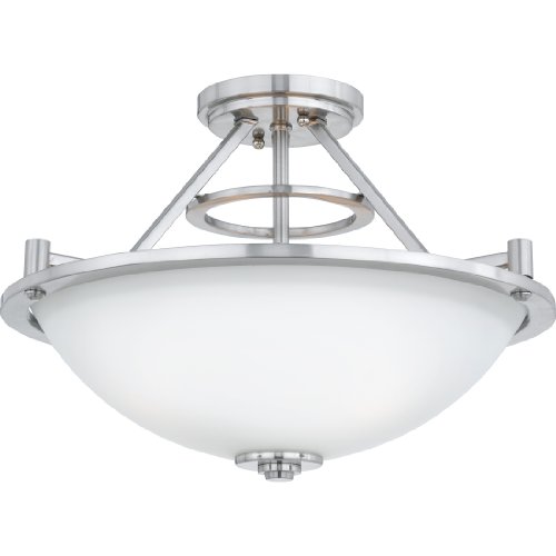 Quoizel AV1717BN Avery 3 Light 16.5-Inch Semi Flush Mount, Brushed Nickel